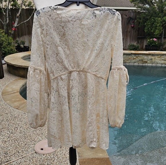 Nwot Free people OB725148 Long Sleeve Rubi Lace  Dress Ivory  xs - Picture 11 of 16